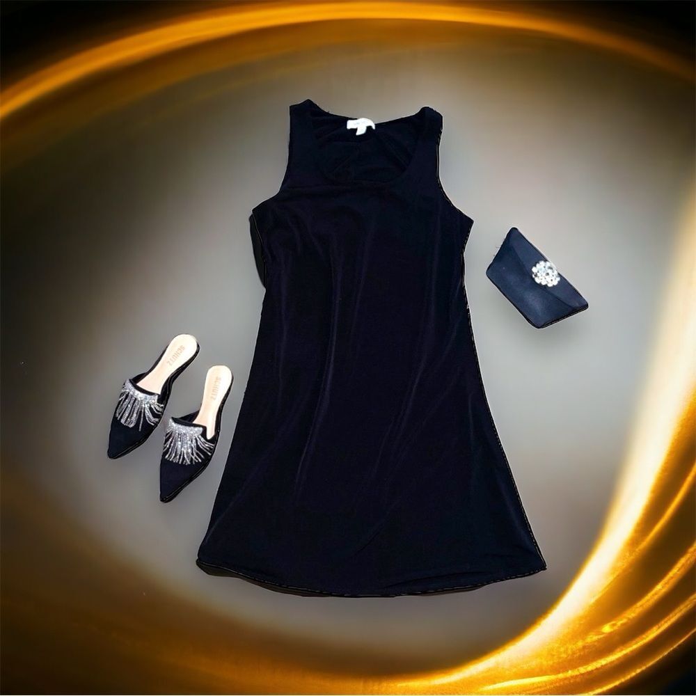 NINE WEST From the Ground Up LBD Sleeveless Mini Dress BLACK Sz M NWT!!!